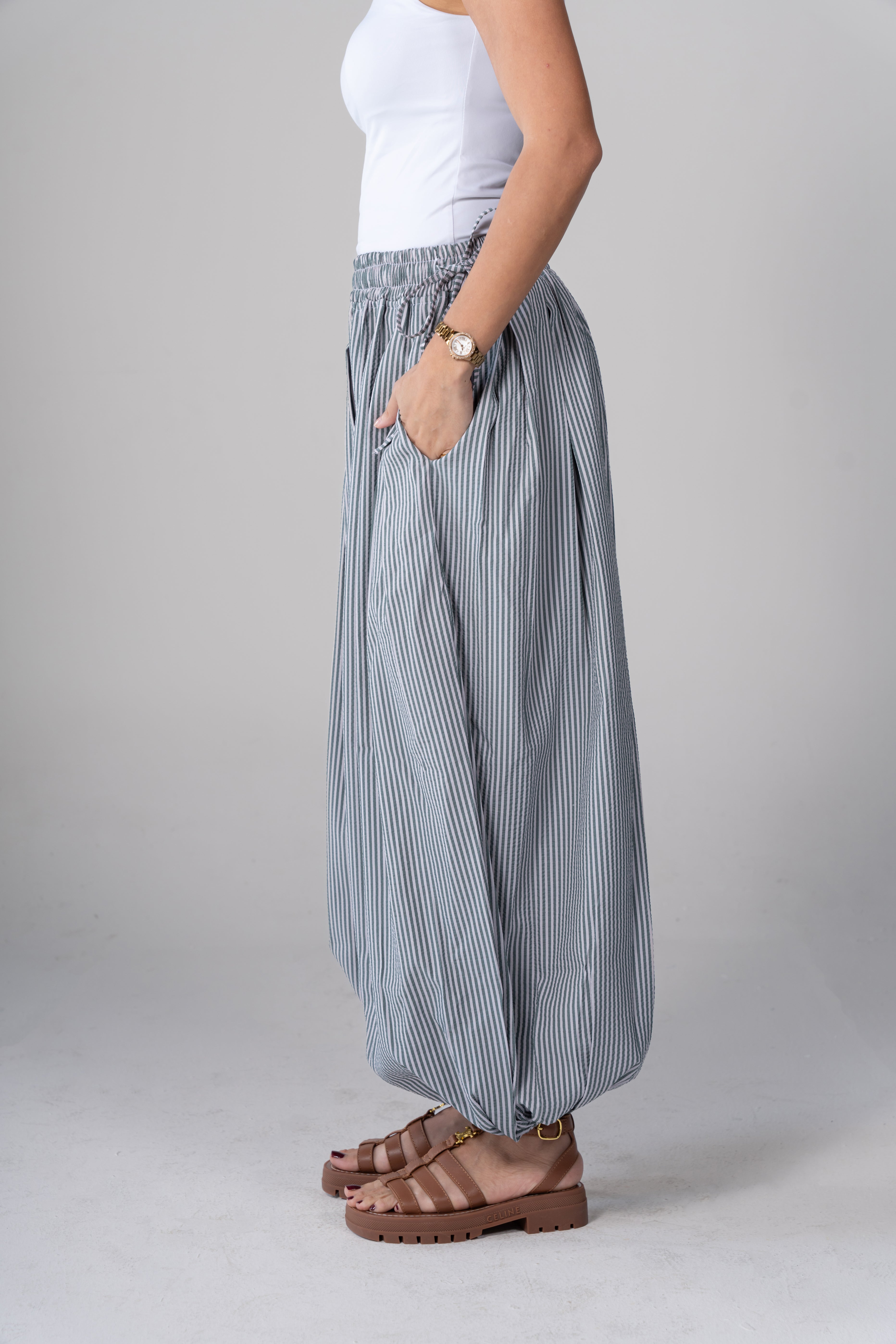 Striped balloon pants