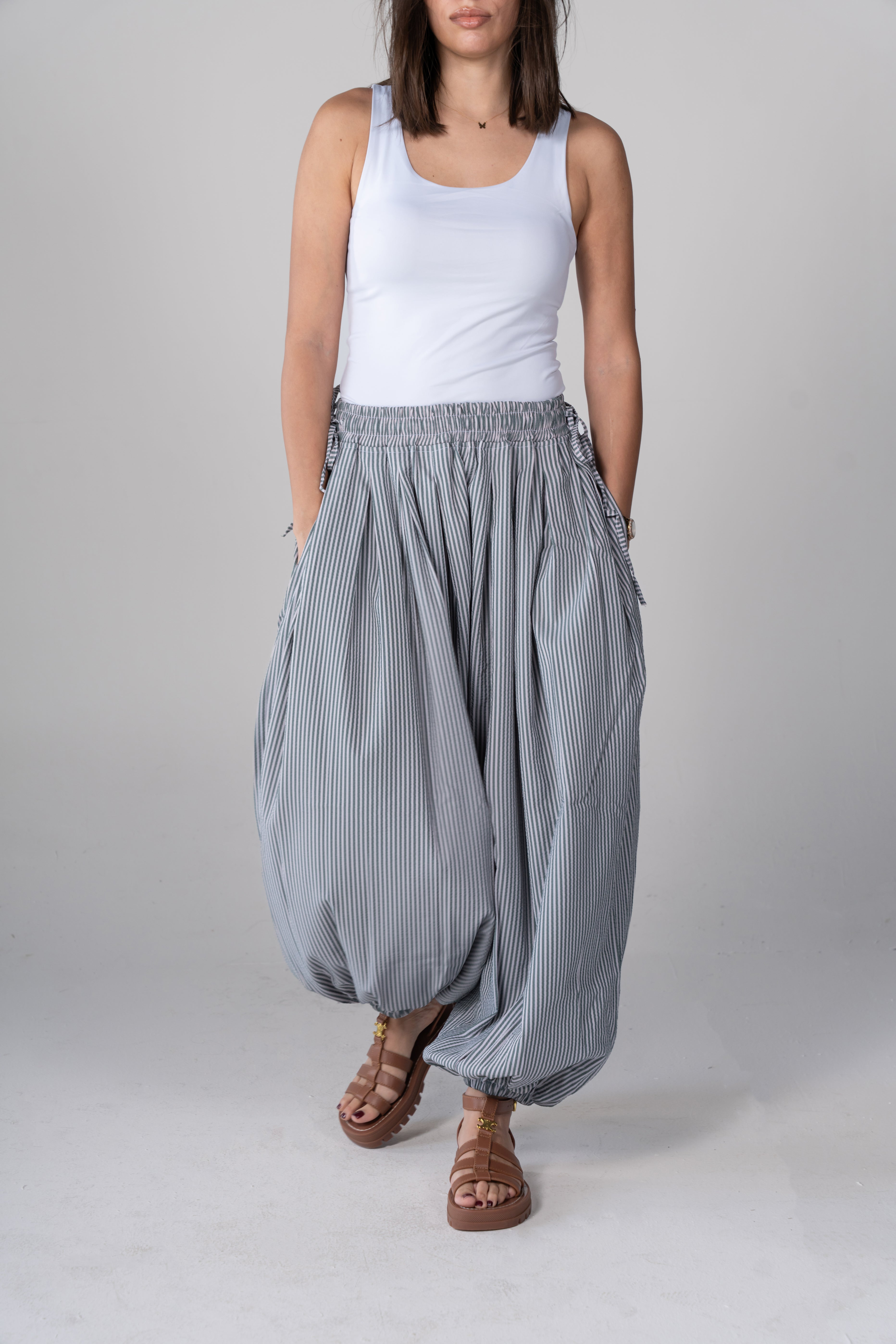 Striped balloon pants