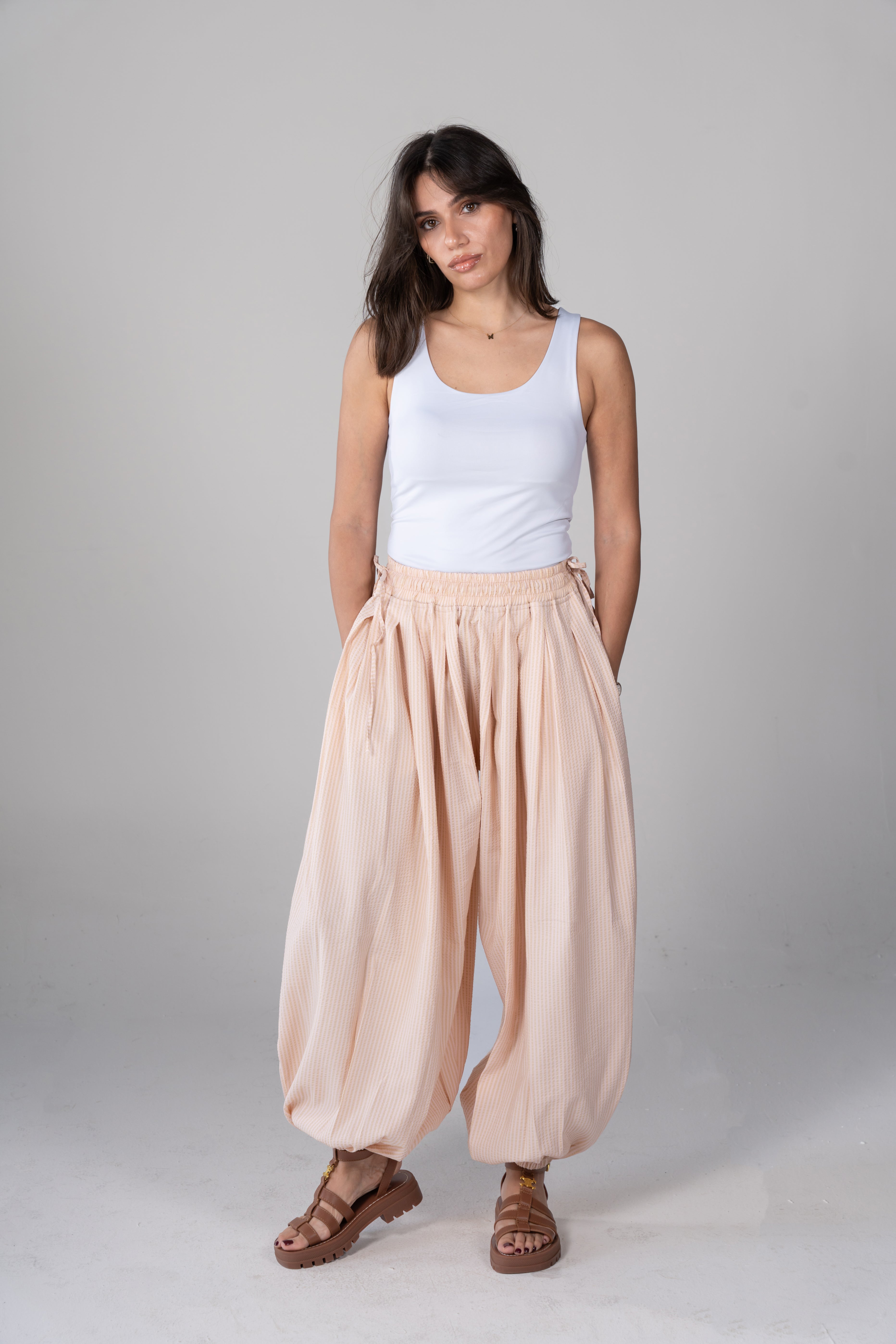 Striped balloon pants