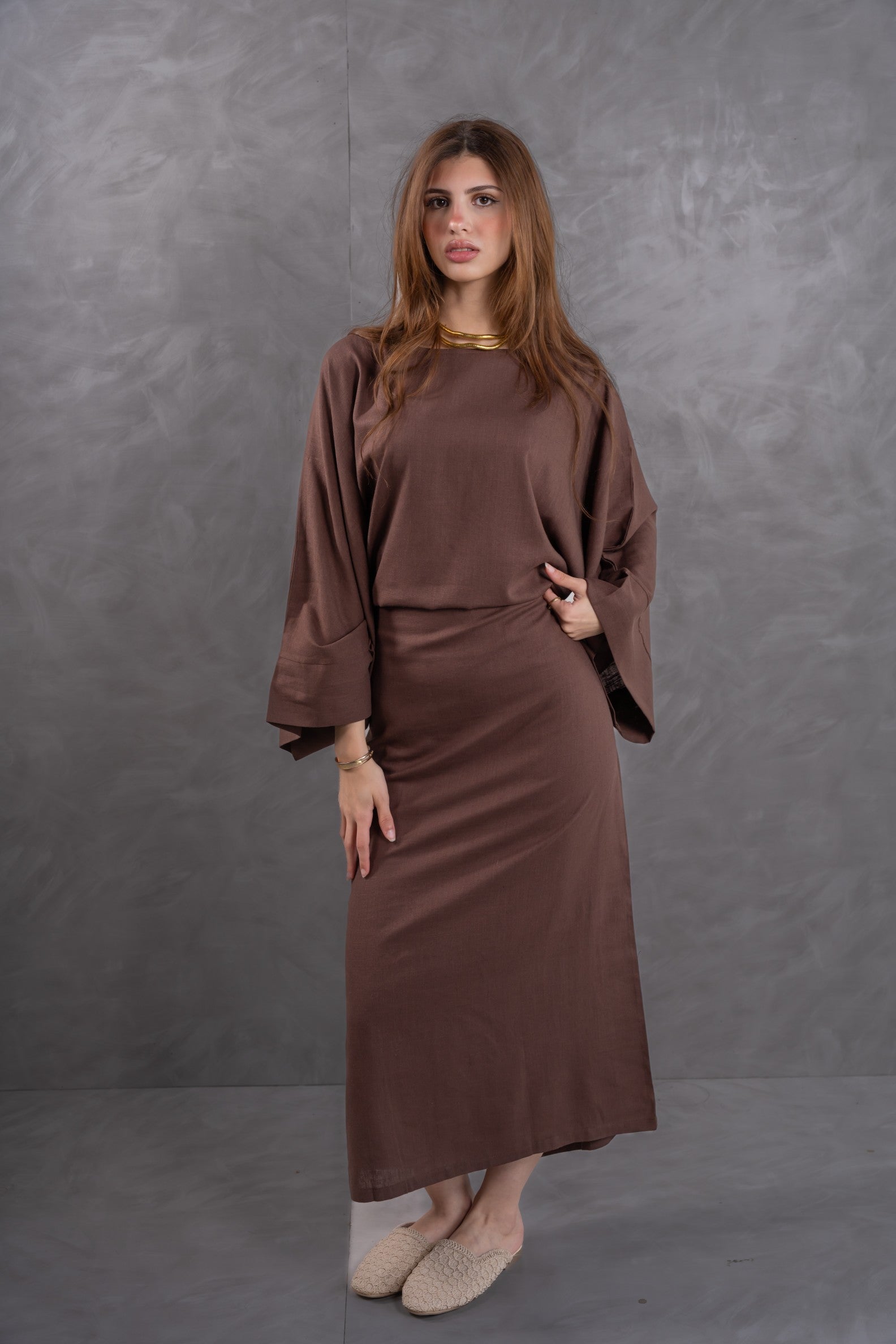 Linen wrap dress