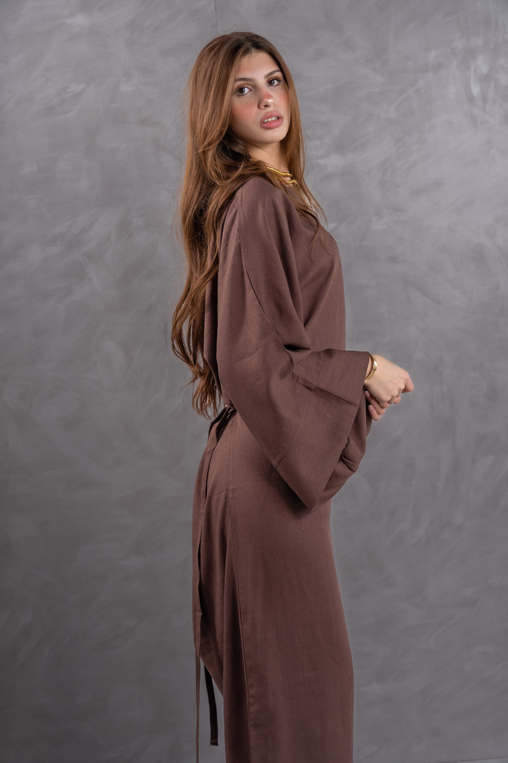 Linen wrap dress