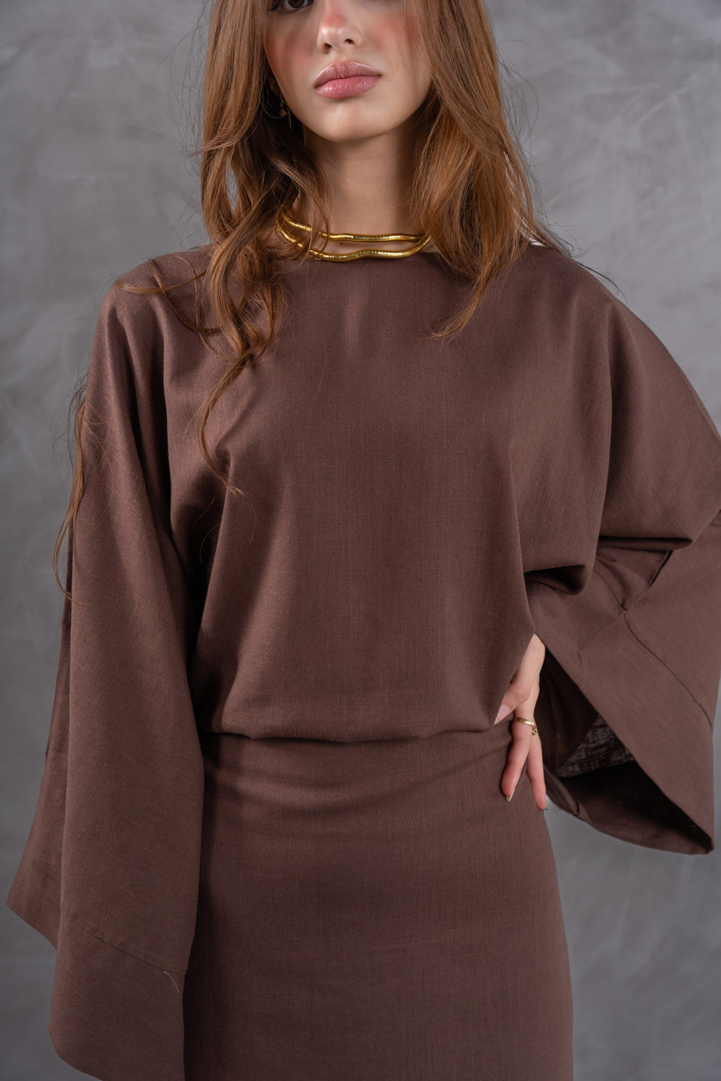 Linen wrap dress