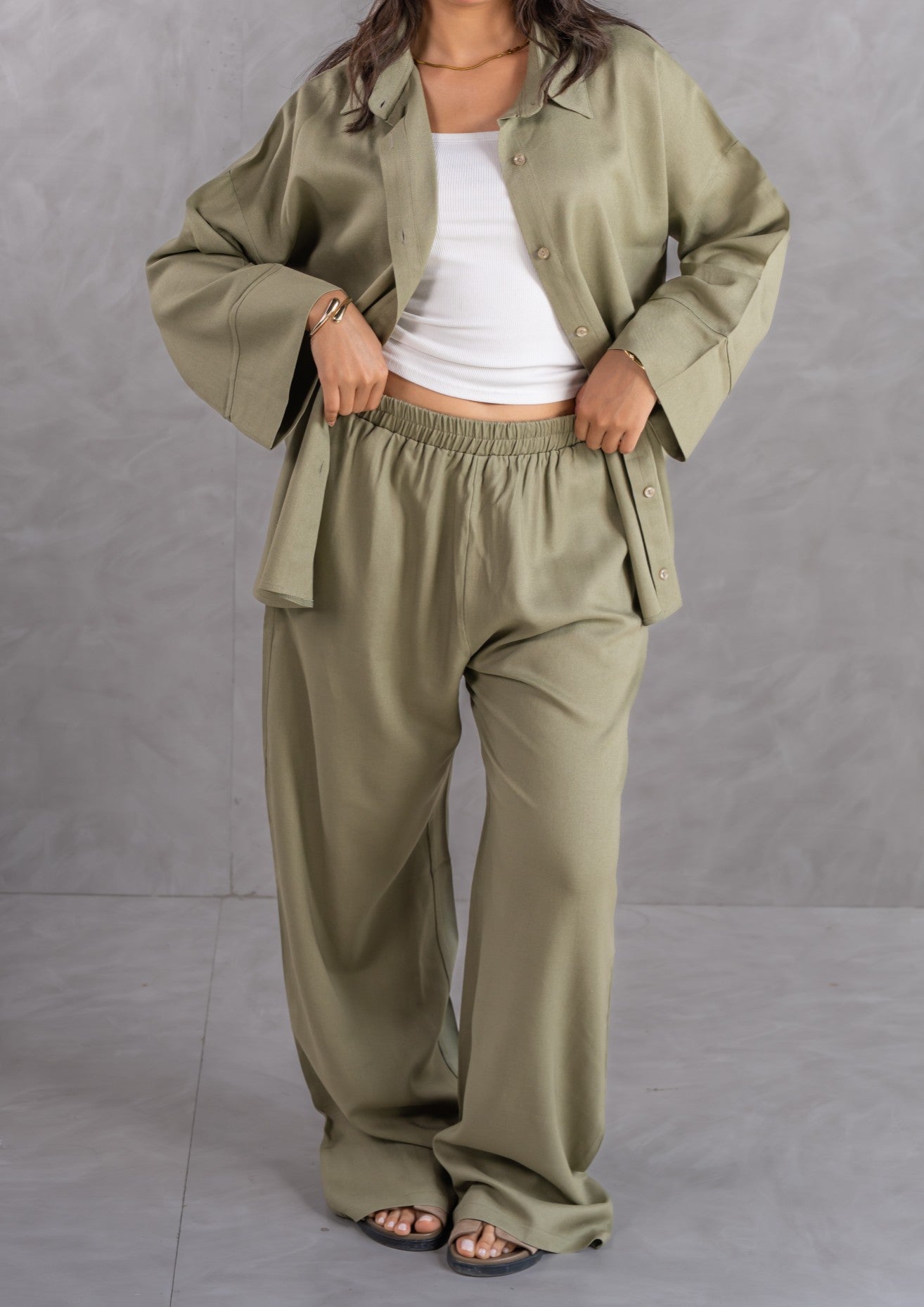 Wide linen pants
